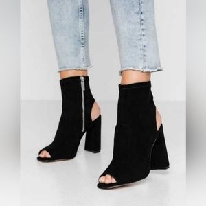 Topshop Sock Peep Toe Heel Booties